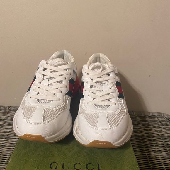 Gucci Womens lavaredo eco mesh web rhyton reflective size 9 worn 5x - Picture 2 of 15